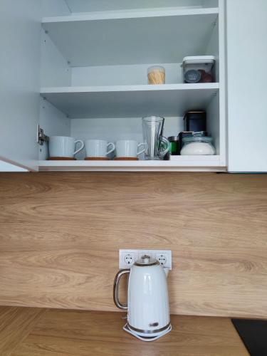 Ett kök eller pentry på Liepu Apartment