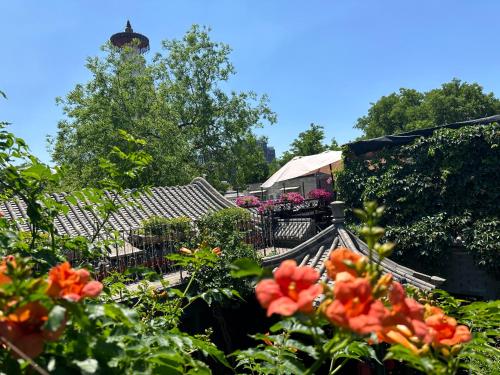 Jardín al aire libre en 北京悦明元星空白塔景观四合院民宿