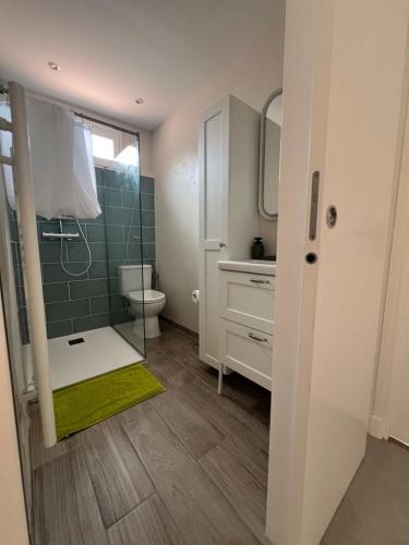 une salle de bain avec une douche, des toilettes et un lavabo dans l'établissement Mon Rêve, à Breil-sur-Roya