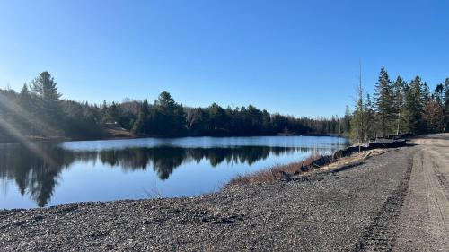 a road next to a body of water at Entire Home in Lake of Bays -Huntsville Muskoka Algonquin in Dwight