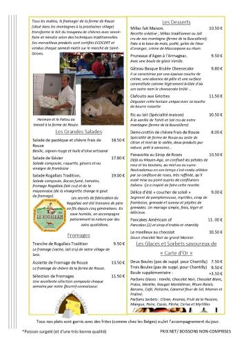 a page of a brochure with a picture of a dog at Auberge des Deux Rivières in Seix