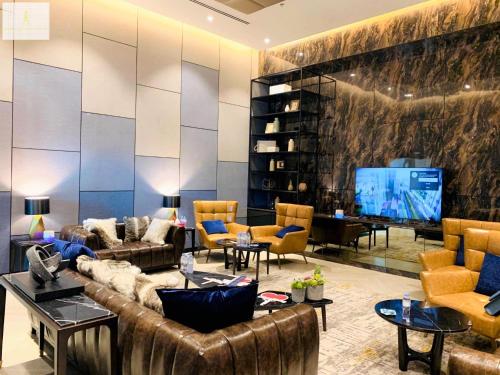 Posezení v ubytování Landmark 81 Luxury Romantic Apartment