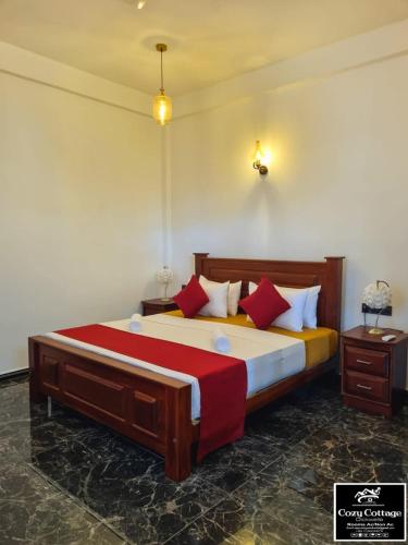 Ένα ή περισσότερα κρεβάτια σε δωμάτιο στο Cozy cottage