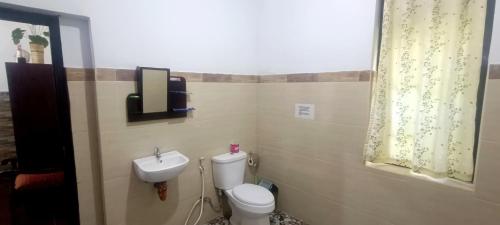 a bathroom with a toilet and a sink at Gosela Bali in Munduk
