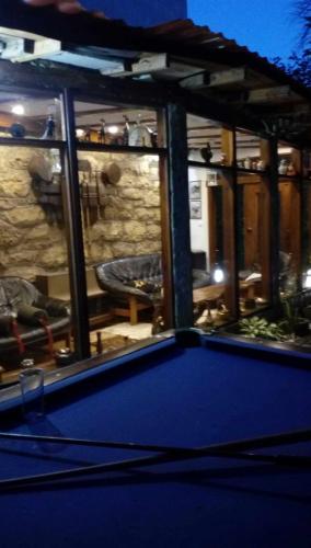 a view of a swimming pool in a house at Diamat in Ivišovo Greblje