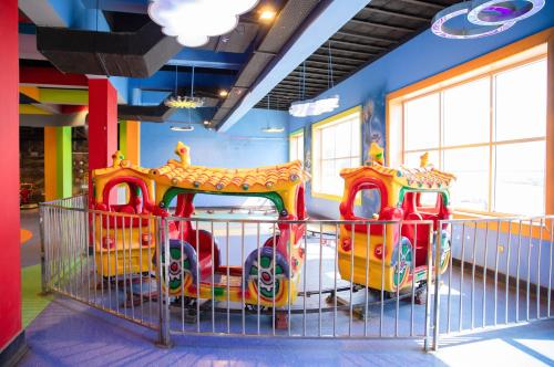 a childs play room with a toy train at Nile Transportation hotel in Cairo