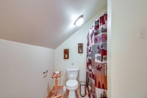 a bathroom with a toilet in a room at Pet-Friendly Garrison Retreat in Garrison