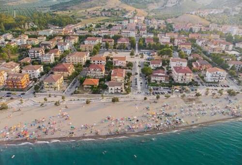 an aerial view of a beach in a resort at La casa di Pierre 
