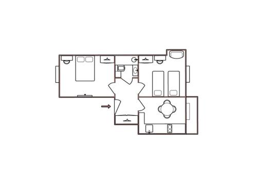 Cozy Appartement Halles Strasbourgの見取り図または間取り図