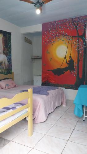 Postel nebo postele na pokoji v ubytování Pousada das Estrelas no centro de Conservatória