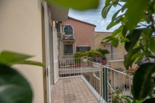 a balcony of a building with flowers and plants at VulcanHome in Cercola