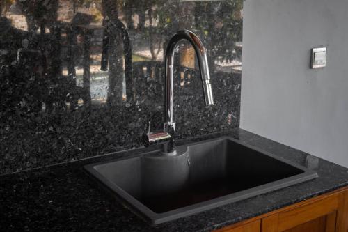 a kitchen sink with a faucet on a counter at Sekarinis Place in Amed