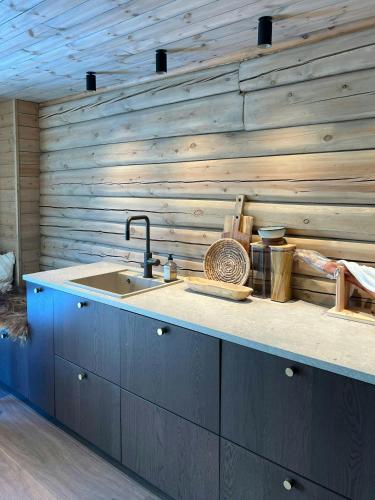 Η κουζίνα ή μικρή κουζίνα στο Timber Cabin By The Ski Slopes In Oppdal