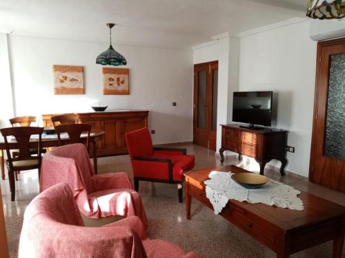 Televisyen dan/atau pusat hiburan di Charmant appartement Almoradi