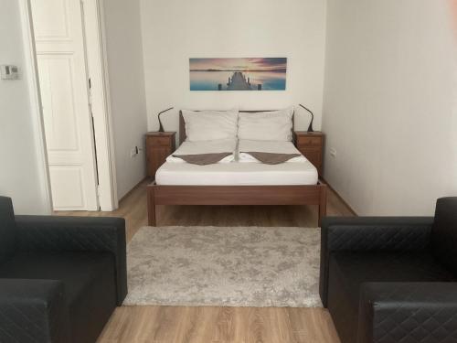 Posezení v ubytování Korvin One Apartman