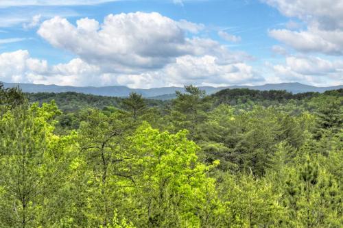 a forest of trees with mountains in the background at 3 BR Mountain Cabin Games Hot Tub Fire Pit in Morganton