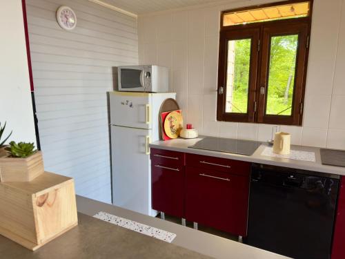 Dapur atau dapur kecil di Chalet Panoramique