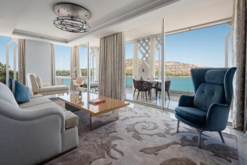 a living room with a couch and a table at Marchica Lagoon Resort in Nador