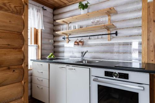 Kuchyň nebo kuchyňský kout v ubytování Lapland Arctic Cabins