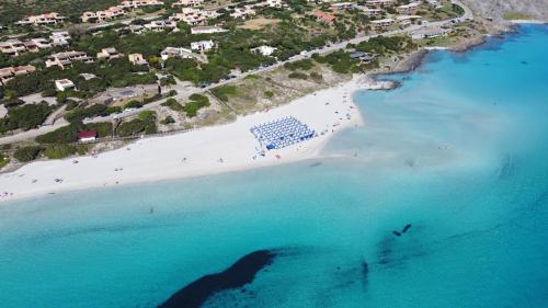 an aerial view of a beach with a group of people at 49 Sea Rooms - Guesthouse by Host Hero in Stintino