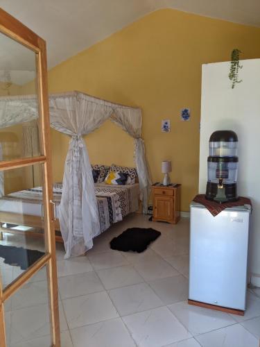 a bedroom with a bed with a canopy at Charmante petite maison toute équipée in Talata-maty