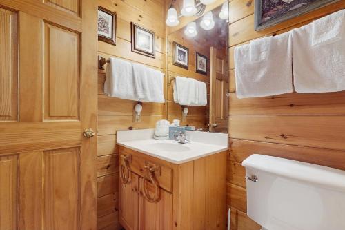 a bathroom with a sink and a toilet at Awesome View in Henderson Springs