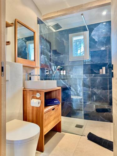 une salle de bain avec toilettes et douche dans l'établissement La Casettina, à Saint-Tropez