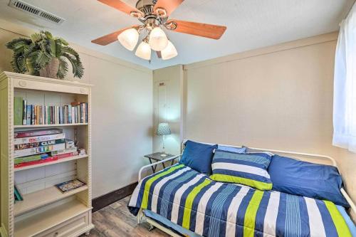 a bedroom with a bed and a ceiling fan at Beautiful Large close to Skiing / Wine Tasting! in Barton