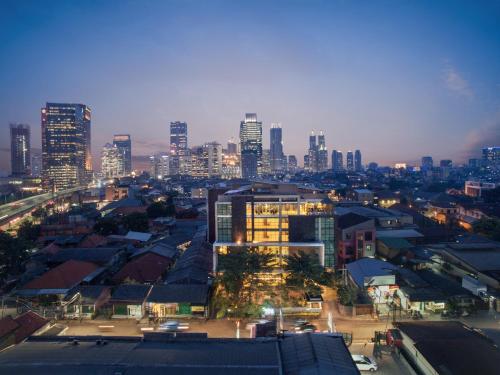 Nespecifikovaný výhled na destinaci Jakarta nebo výhled na město při pohledu z hotelu