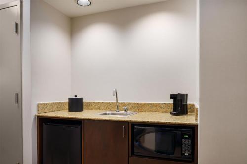 a kitchen with a sink and a microwave at Hampton Inn Chicago-Midway Airport in Chicago