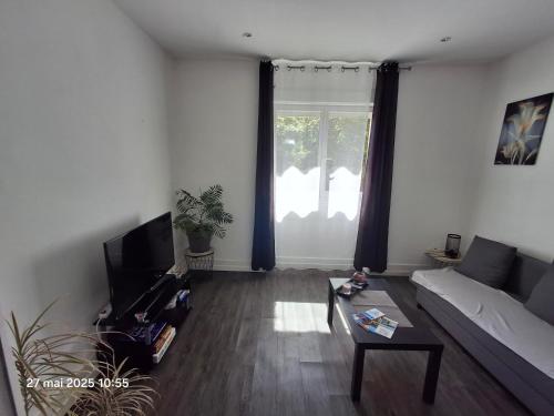 TV a/nebo společenská místnost v ubytování Appartement "les tournesols" 1er étage 2ch avec parking à Lurs