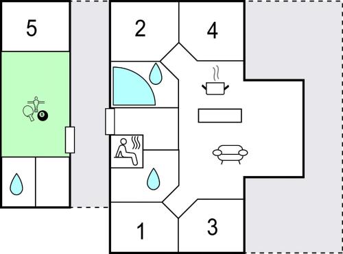 a block diagram of a house at 5 Bedroom Pet Friendly Home In Løkken in Løkken