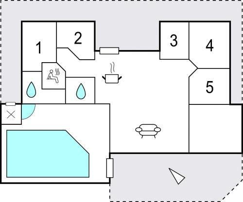 a block diagram of a house at Awesome Home In Løkken With Sauna in Lønstrup