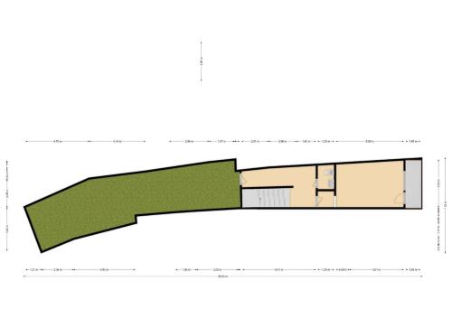 a floor plan of a house at Spacious two-storey apartment with a terrace in the city center in Benešov