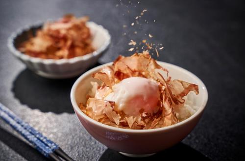 a bowl of food with ice cream in it at Rantei in Sendai