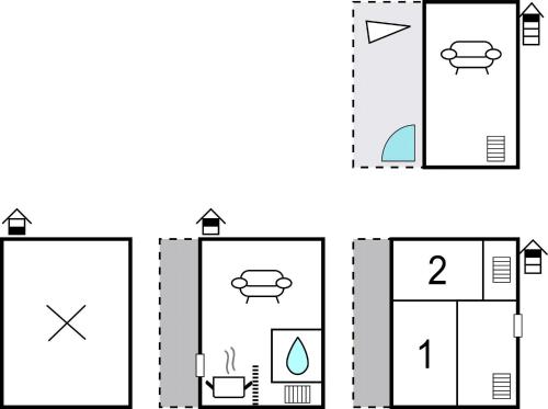 a floor plan of a house with diagrams at Holiday Home Gornji Tucepi-Srida Sela Bb Ii in Tučepi