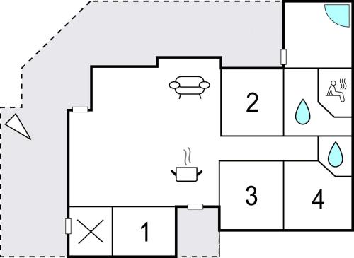 a block diagram of a block diagram of a house at Holiday Home Otterup With Sauna 302 in Otterup