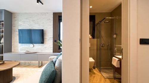 Koupelna v ubytování Apart hotel Emiia
