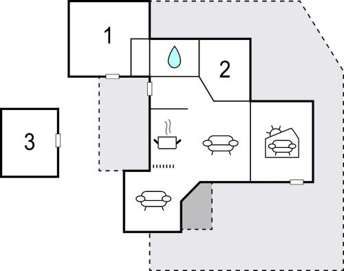 a floor plan of a house at Three-Bedroom Holiday Home In Spottrup in Spottrup