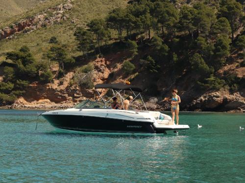 a group of people on a boat in the water at Mallorcainblue Charter in Port d'Alcudia