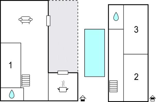 a schematic diagram of a laboratory with four different diagrams at 3 Bedroom Beautiful Home In Remoulins in Remoulins