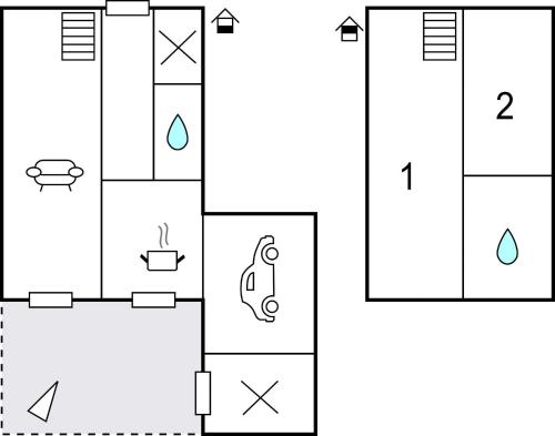 a block diagram of a bathroom with four different outputs at 2 Bedroom Gorgeous Home In Hennstedt in Hennstedt