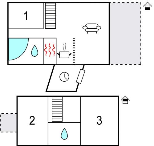 a block diagram of a bathroom with a shower at Holiday Home Strandg in Bro
