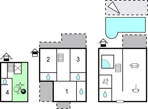 a schematic diagram of a building at Cozy Home In Punat With Sauna in Punat