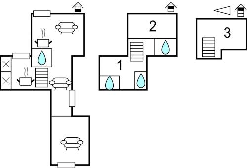 a block diagram of a house at Gorgeous Home In St Germain Des Vaux in Auderville