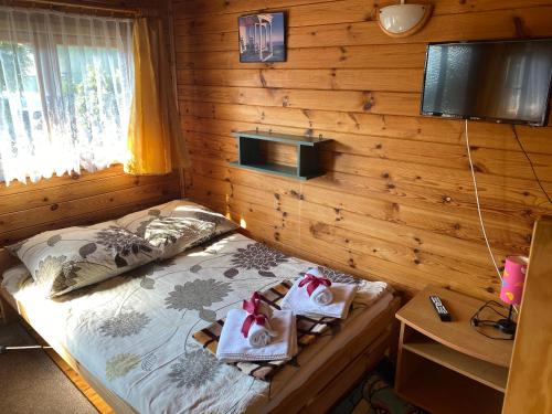 Postel nebo postele na pokoji v ubytování Domki Letniskowe