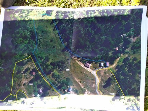 an overhead view of a map of a road at House in forest in Gomi