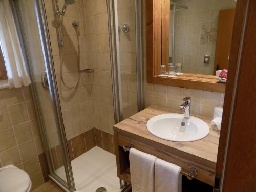 Et badeværelse på Alpenhotel Bergzauber