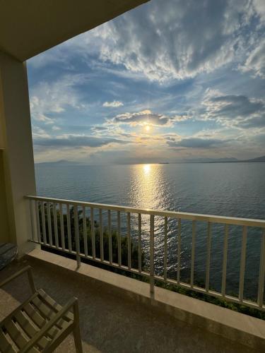 a view of the ocean from a balcony at Messinian Bay in Kalamata