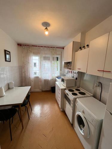 a kitchen with a washer and dryer in it at Istanbul apartment 3 in Belgrade